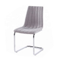 Free Sample Big Gray Malaysia Armrst Light Beige Chromed Leg Fabric Dining Chair With Fabric Ca117 Chaise Lounge Chair Dining